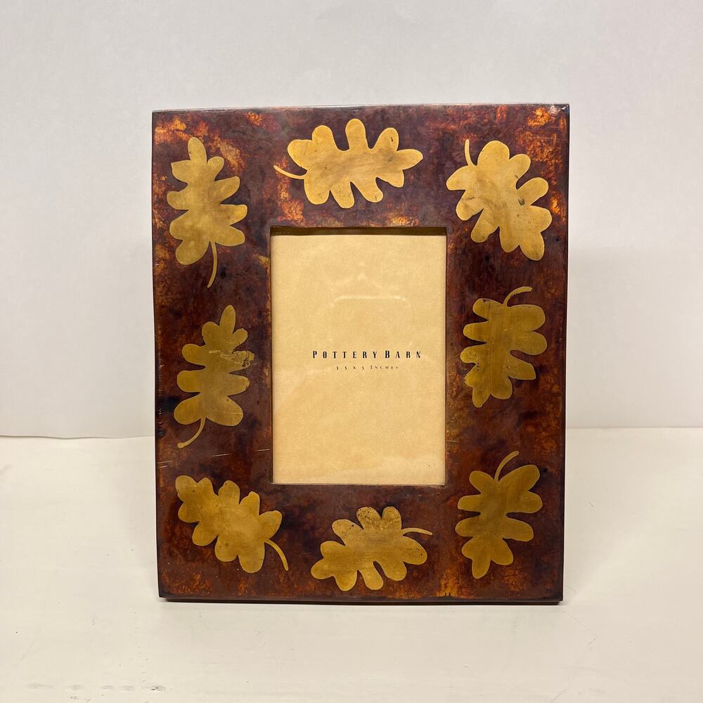 Pottery Barn Metal Fall Leaf 3.5 x 5 Picture Frame